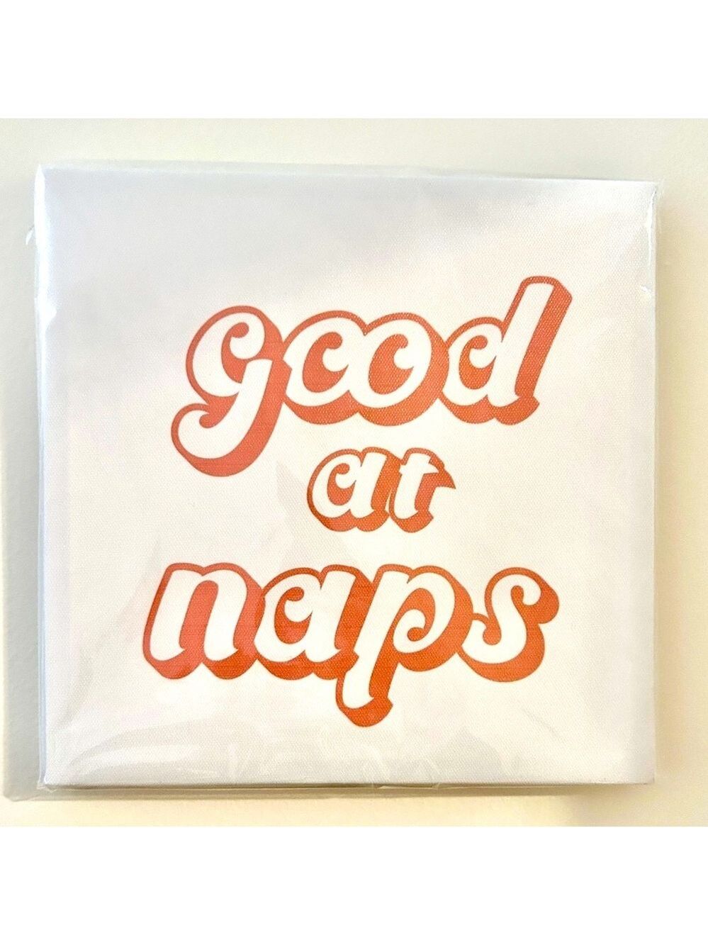 Wall Art “Good At Naps” Canvas 8x8 Super Cute Small Spaces NEW Dorm Art